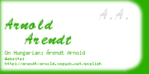 arnold arendt business card